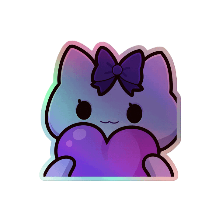 Kitty Heart Holographic Sticker product image (2)
