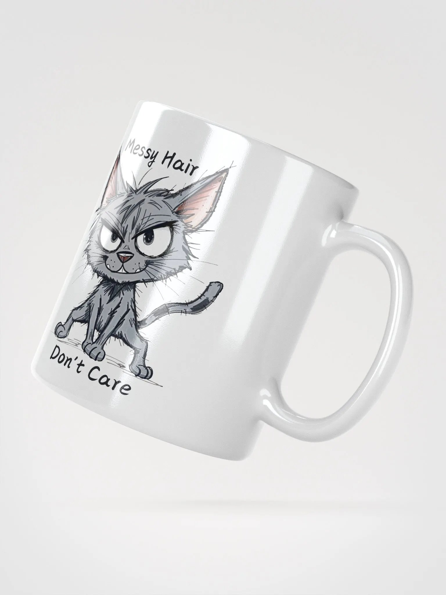 Messy Hair Don't Care Funny Cats Duo Mug product image (11)