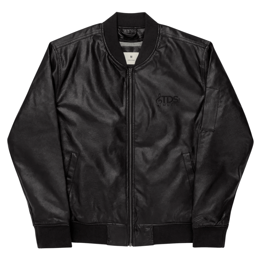 Premium Unisex Faux Leather Bomber Jacket by TDS Music – Available in Black and Brown product image (9)