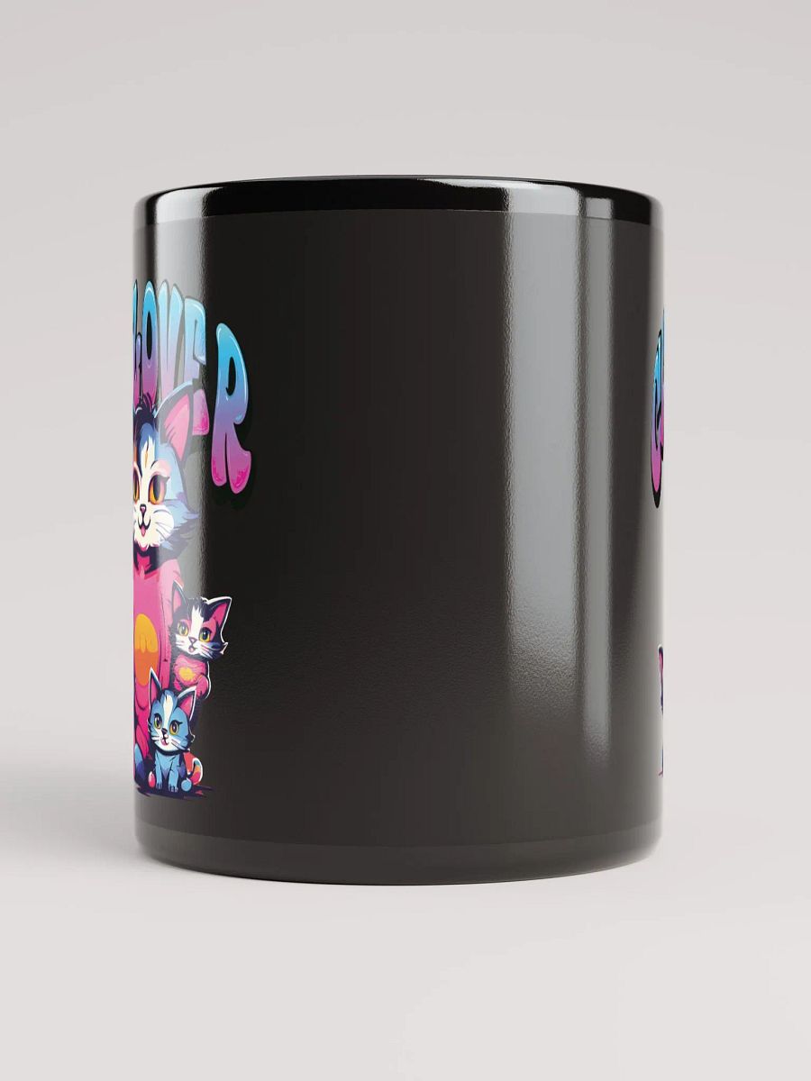 Cat Lover Black Glossy Mug | Adorable Mother Cat and Kittens Design |Double-Sided Print| Perfect Gift for Cat Enthusiasts and Cat Moms product image (5)