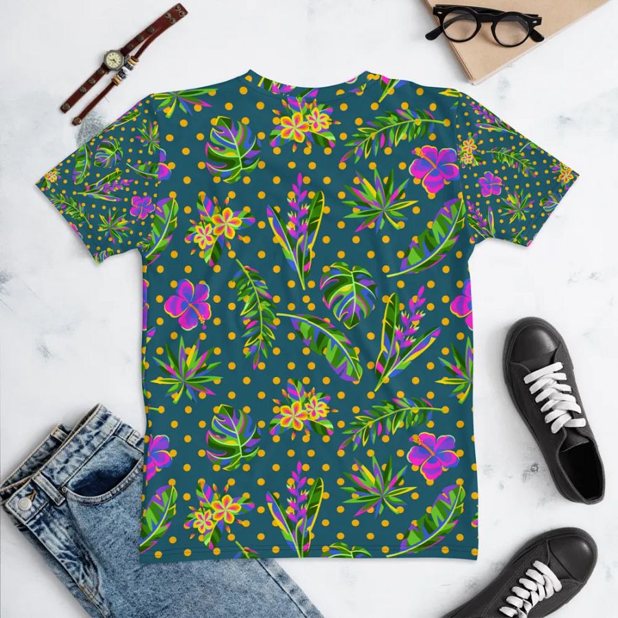 Ladies T shirt all over print tropical design product image (5)