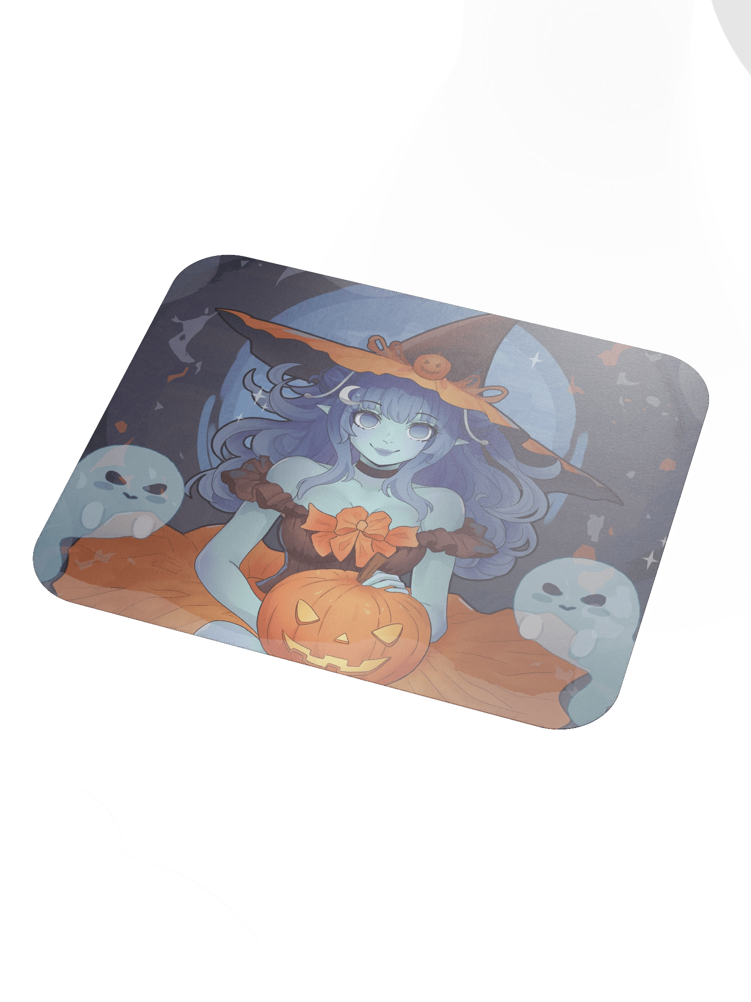 Starry Pumpkin Witch Standard Flat Mouse Pad product image (3)