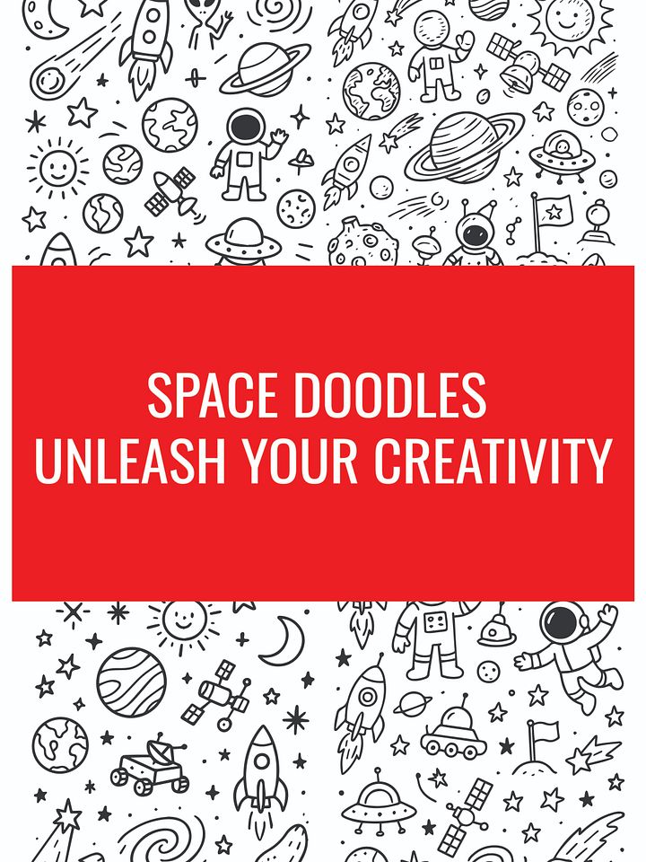 Space Doodles Vector Graphics Instant Download product image (1)