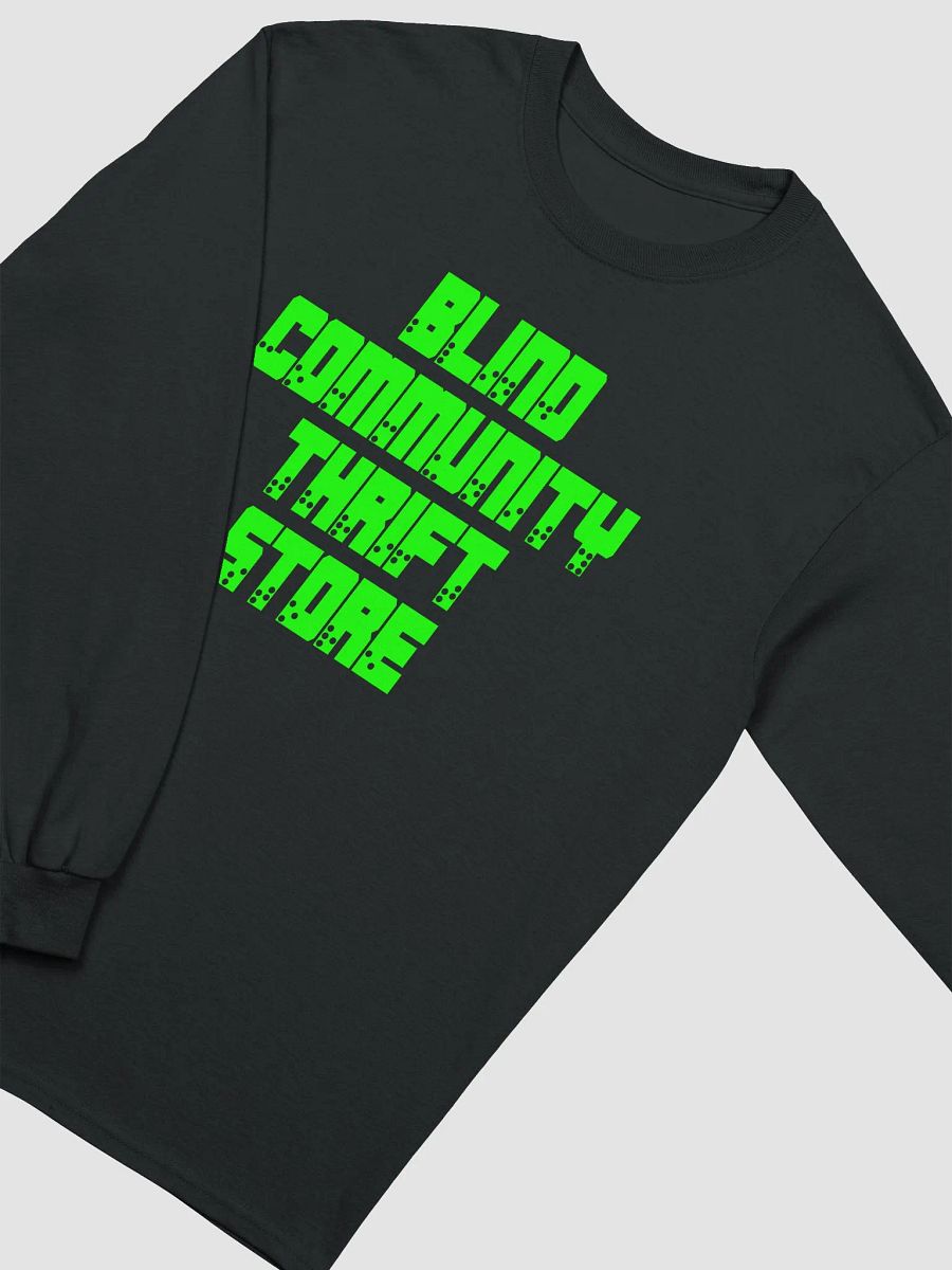 Blind Community Thrift Store Long Sleeve T New Green Braille Logo product image (19)