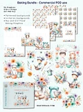Kids Baking Themed Graphics Bundle - Boy Girl Floral - Commercial POD Use product image (1)