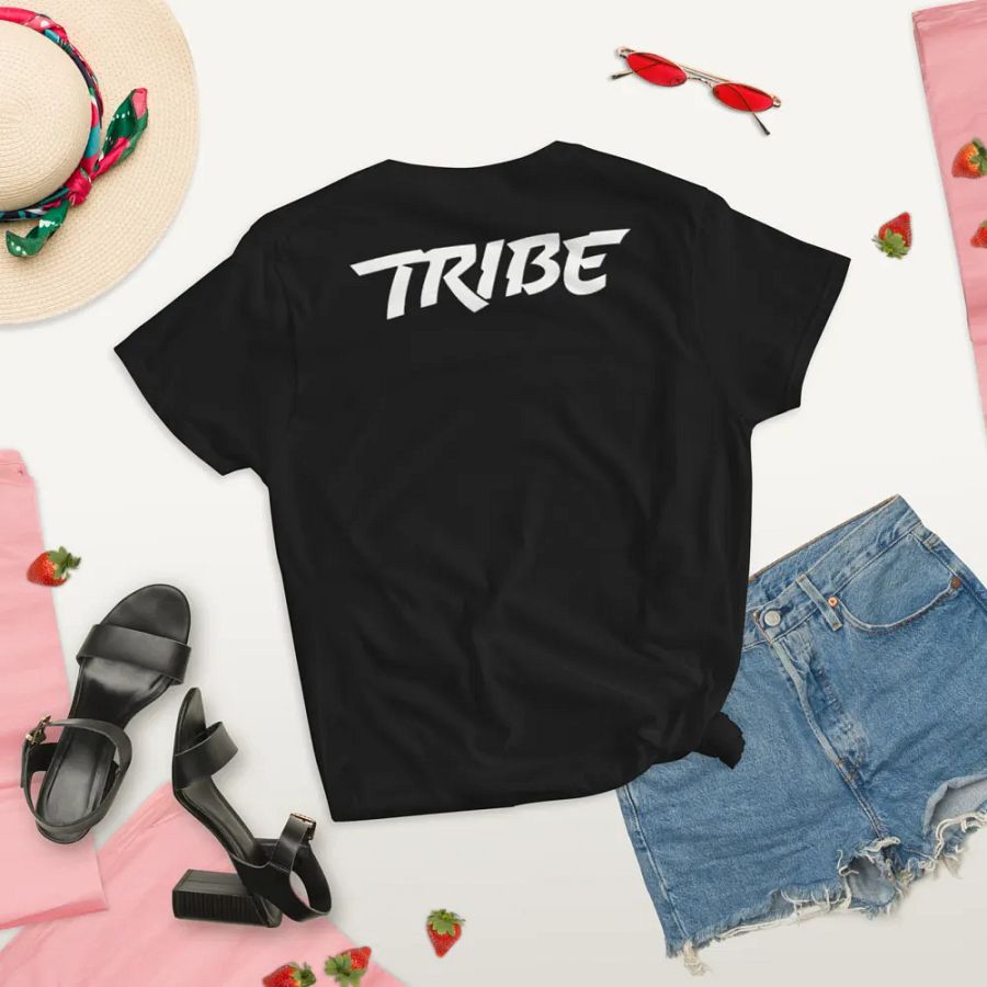 Women's Paint Splat Headphones Front | Tribe Back Print Gildan Middleweight T-Shirt product image (12)