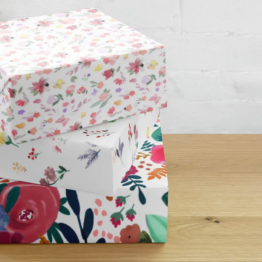 Watercolor Floral Wrapping Sheet Set product image (10)
