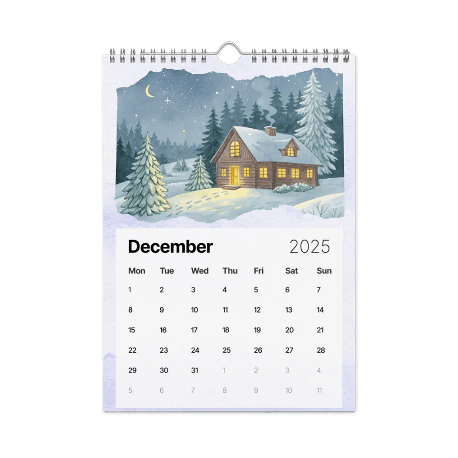 WATERCOLOR SEASONAL SCENES WALL CALENDAR 2025 product image (4)