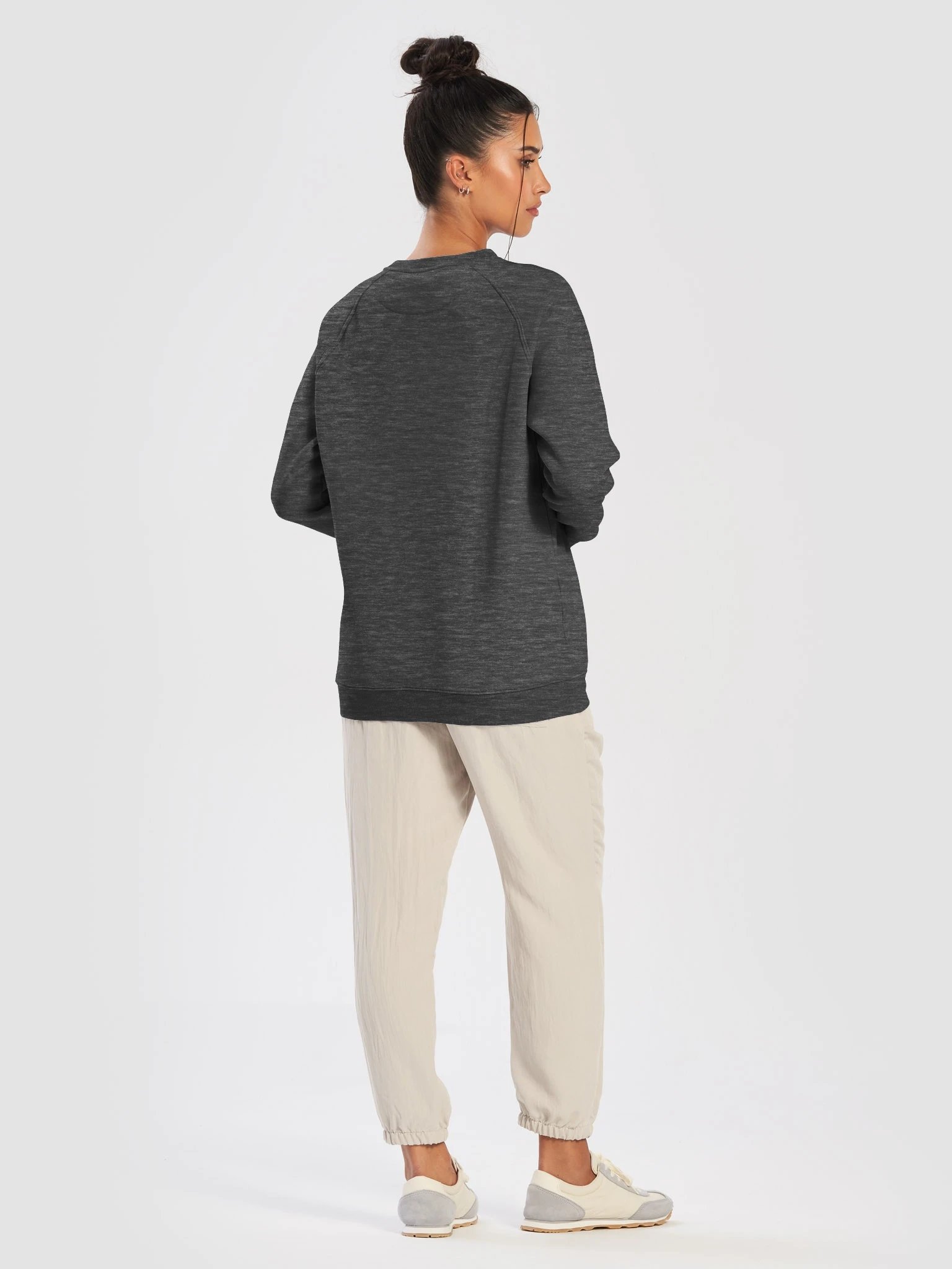 Plain Color Charcoal Heather Raglan Sweatshirt product image (4)