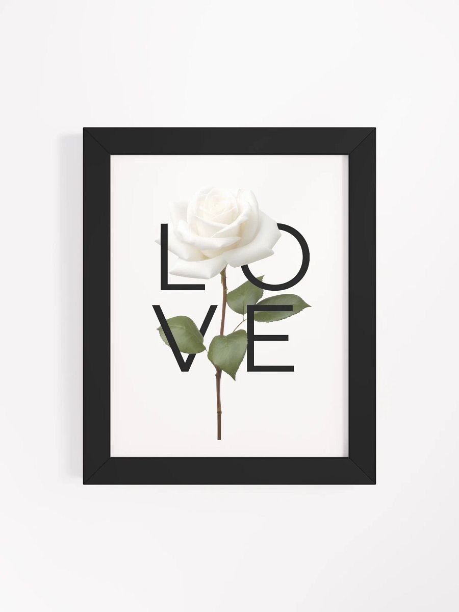 'LOVE' White Rose Framed Matte Poster product image (4)