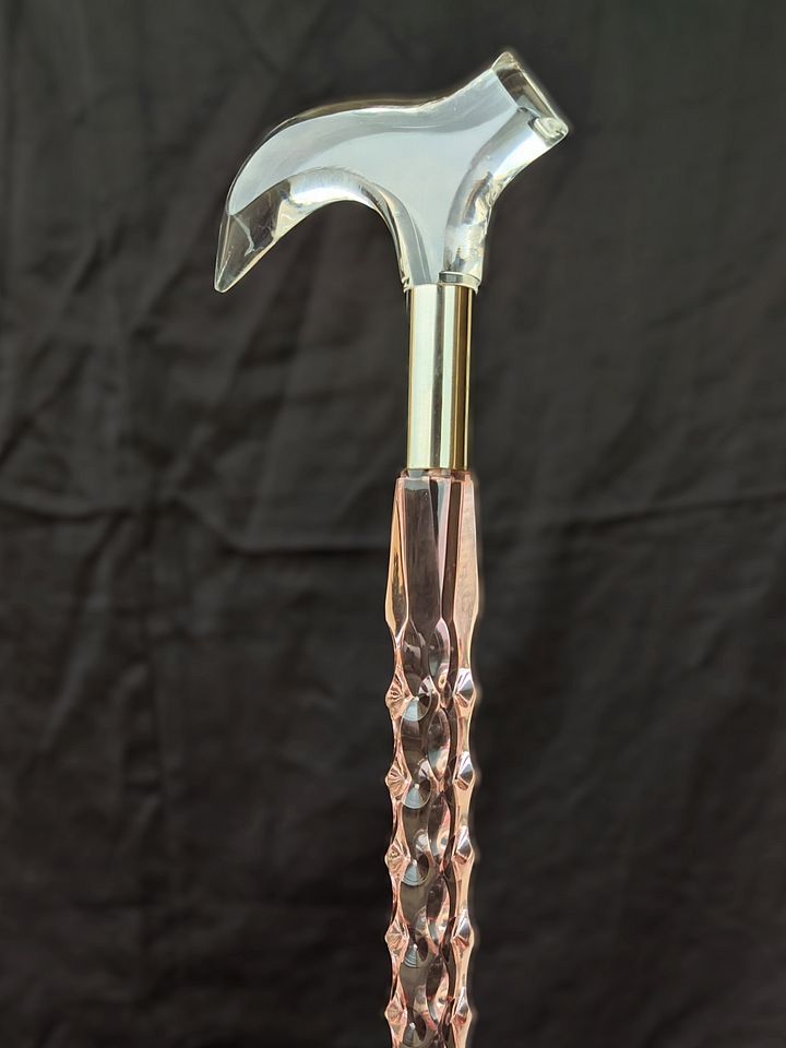 Red Diamond Transparent Acrylic Walking Stick – Elegance Redefined product image (1)
