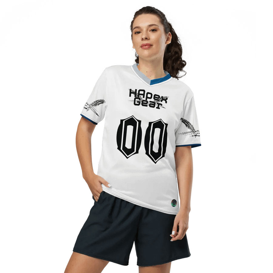 Cuban - White - Recycled Unisex Sports Jersey - Black HApex Gear Black Logo product image (7)