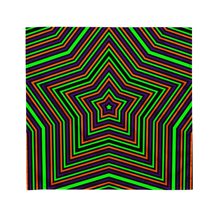 Halloween Star Illusion Bandana, Orange Black Purple Green Weird Accessories product image (1)