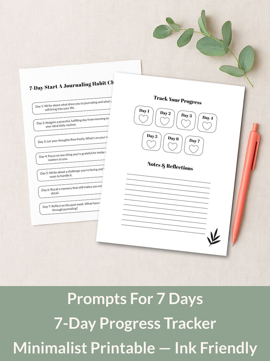 7-Day Start A Journaling Habit Challenge Printable product image (3)