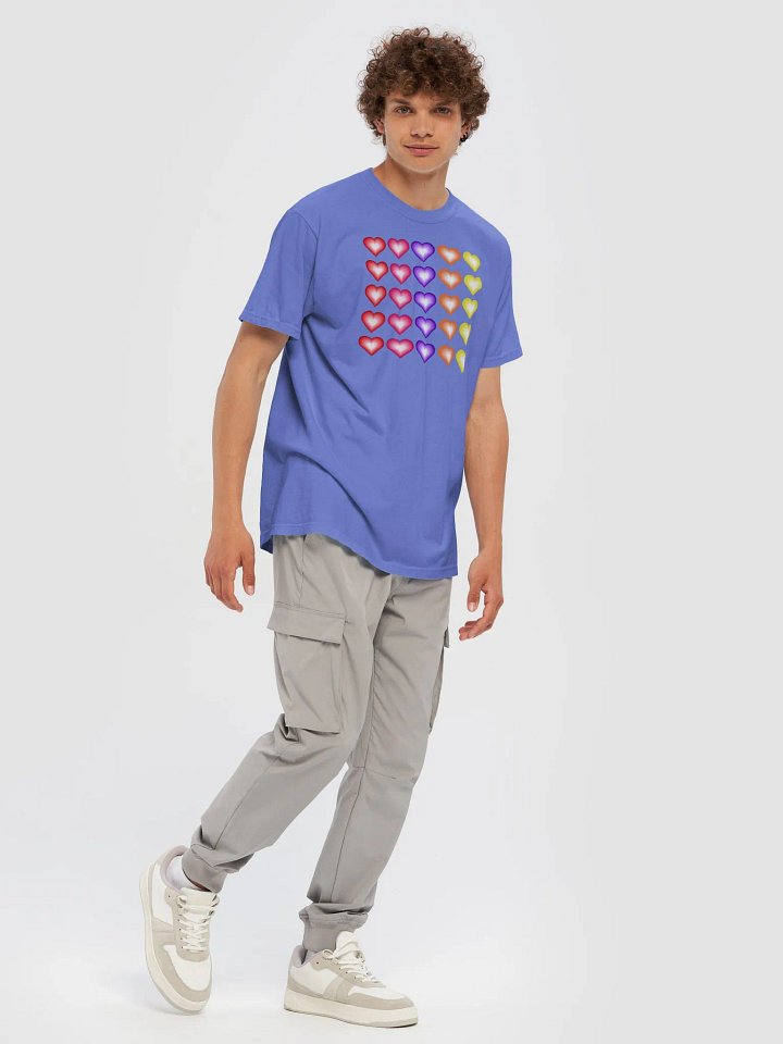 Vibrant Colorful Valentine's Hearts Heavyweight T-Shirt product image (50)