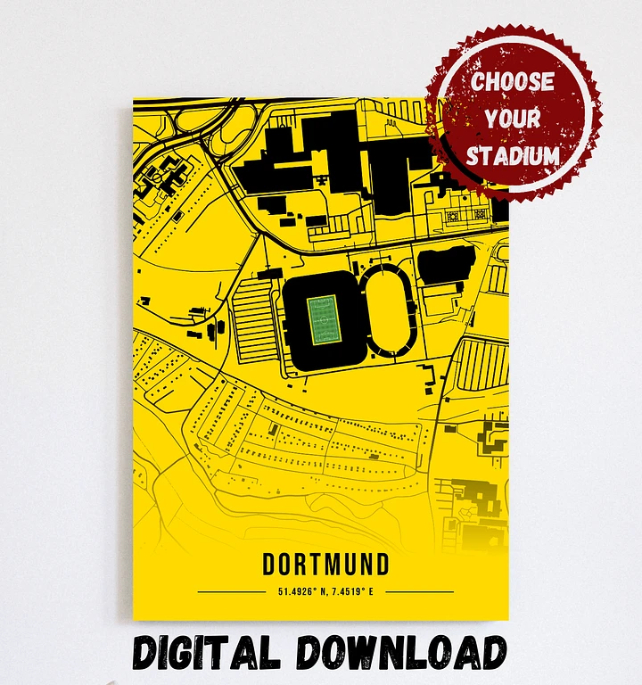 Westfalenstadion Map Design Digital Download product image (1)
