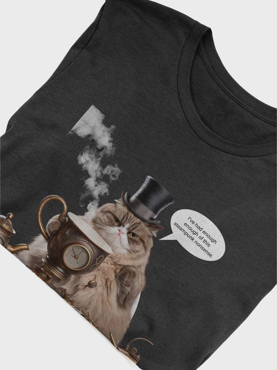 Grumpy Teatime Cat Steampunk T-Shirt product image (5)