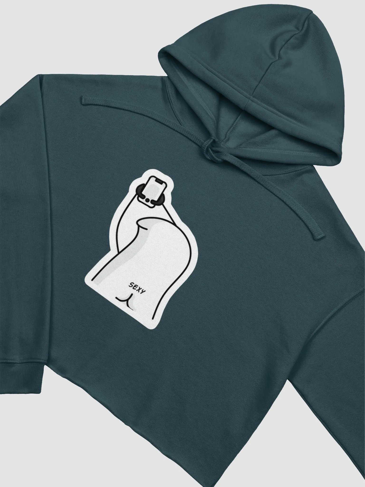Meme Minimalist Sassy Selfie Cartoon Crop Hoodie product image (19)