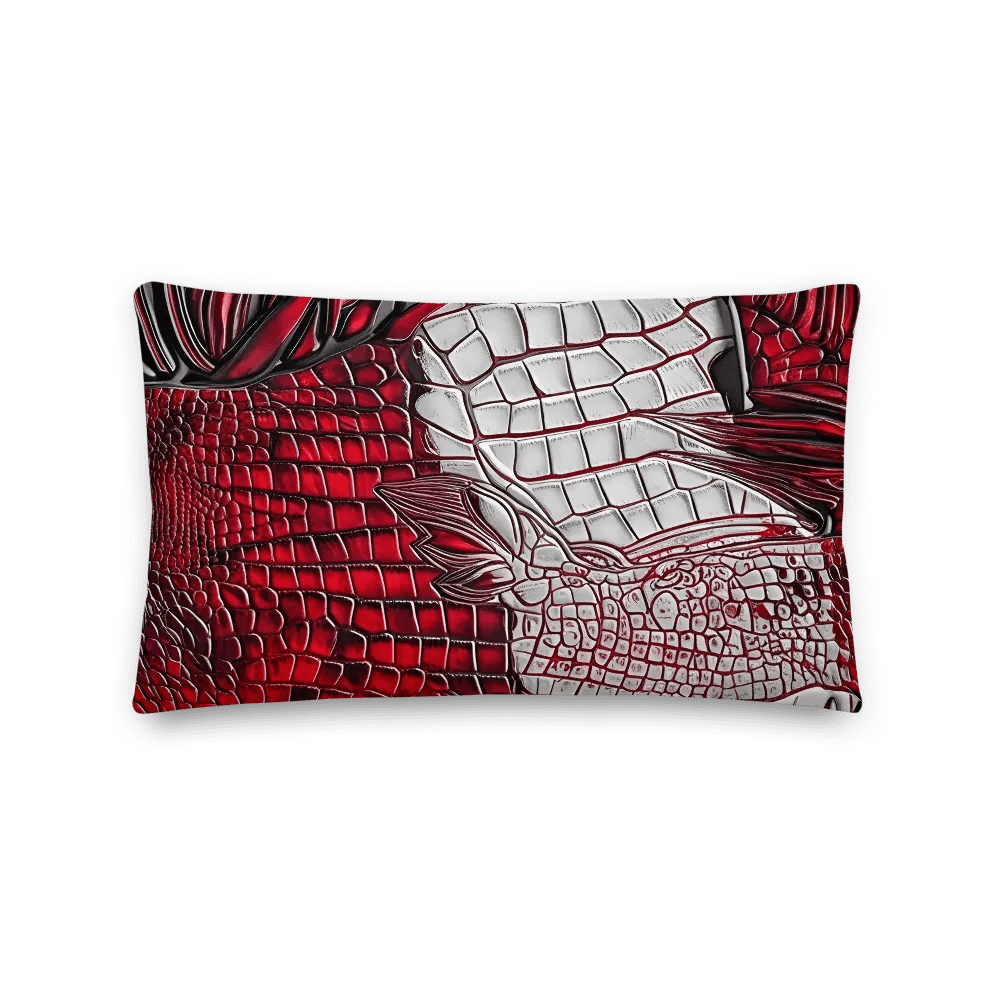 Abstract Burgundy, White, Black Animal Print Premium Accent Pillow product image (1)