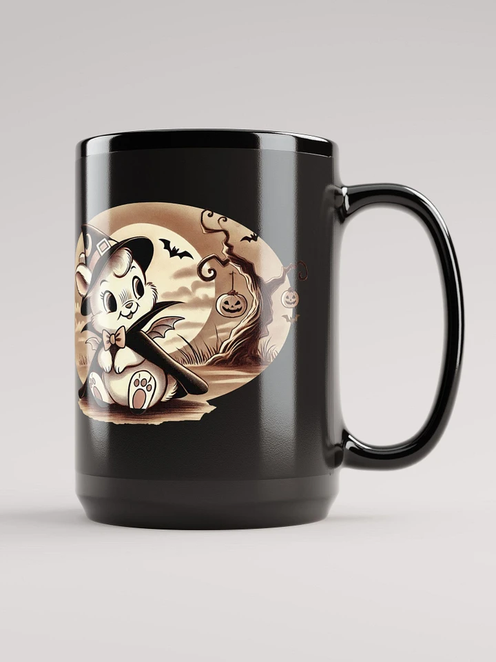 Vampire Bunny Halloween 15 oz Black Mug product image (2)