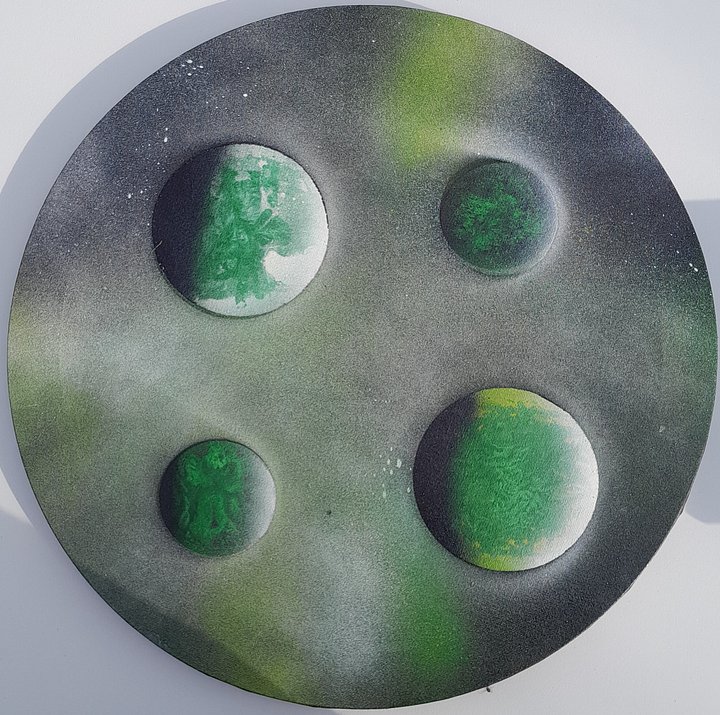 Green & Yellow Planets & Galaxy product image (1)