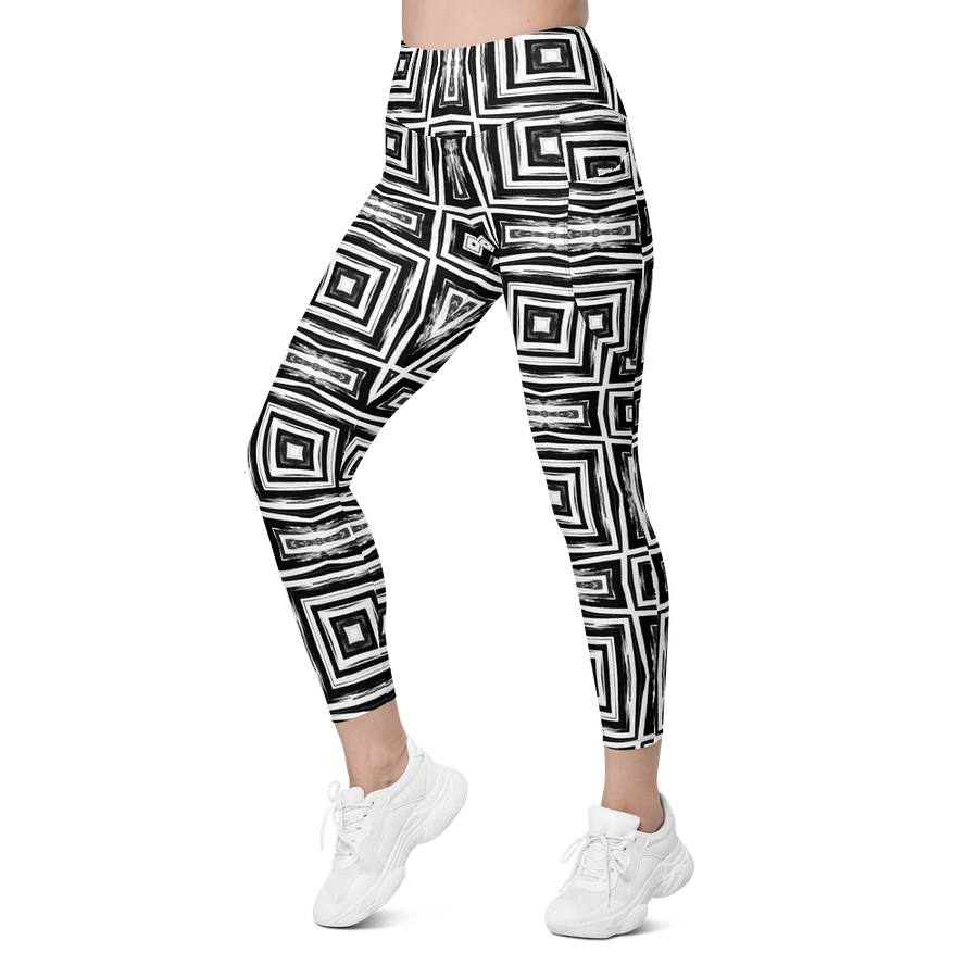Abstract Monochrome Repeating Pattern All Over Print Ladies Leggings product image (18)