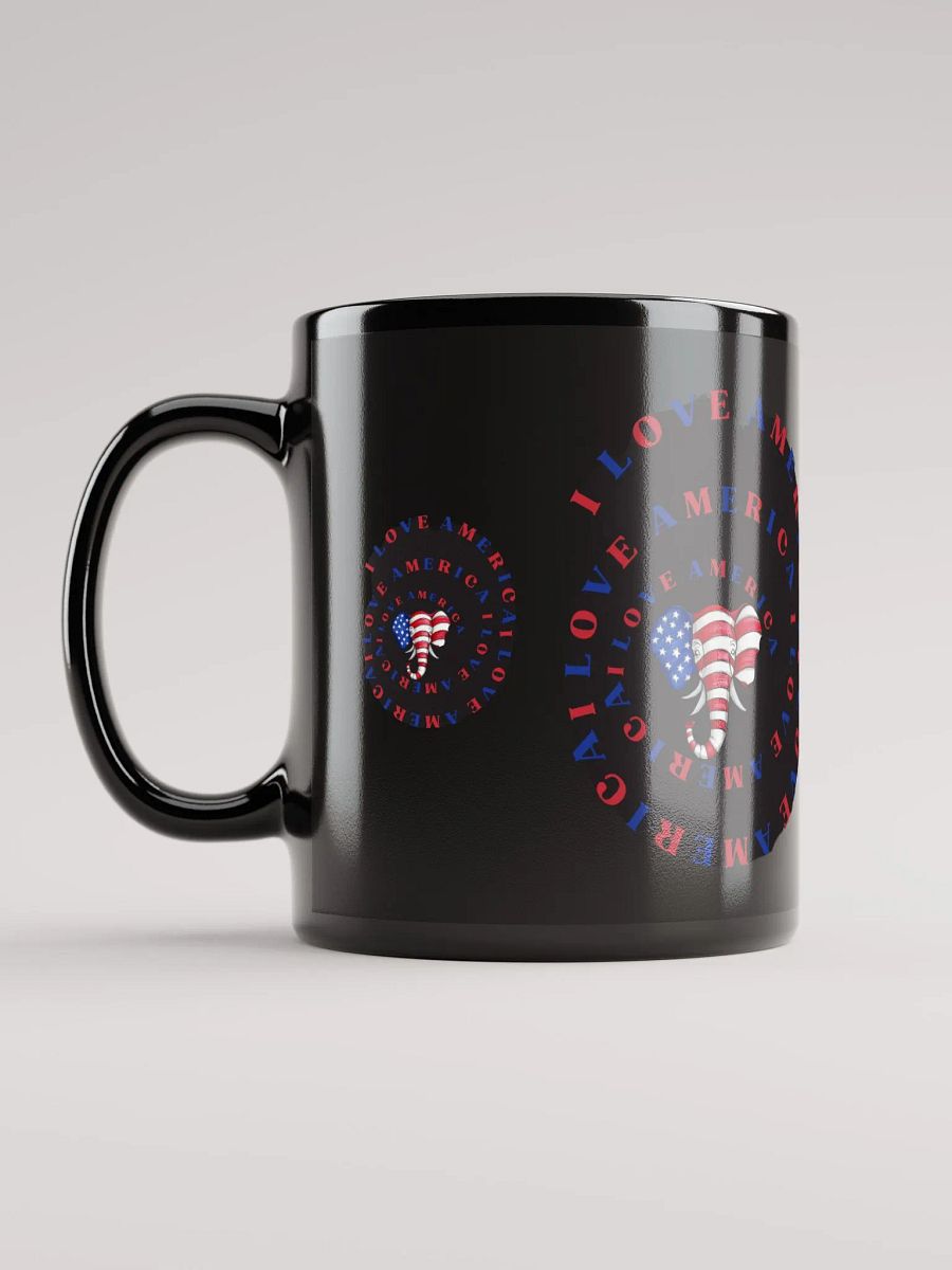 Mug Black glossy mug with I LOVE AMERICA design. product image (3)
