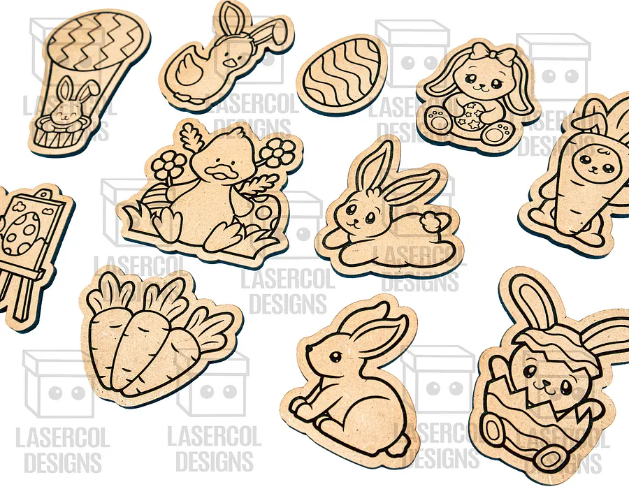 Easter Bunny Paint Kit DIY Cut Outs Set 2 - Laser Cut Files product image (8)