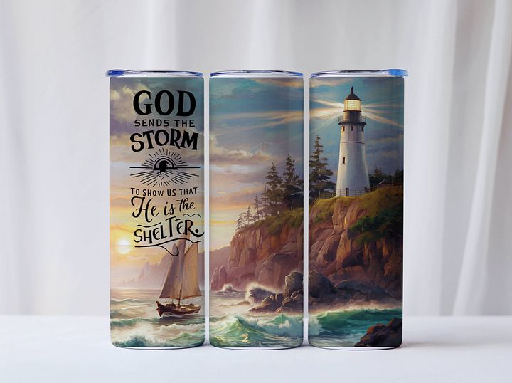 God Sends the Storm to Show You He is the Shelter Tumbler product image (1)