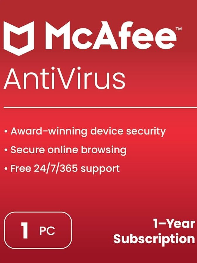 Mcafee Antivirus 1 PC 1 Year -India Only ( Instant Email Delivery of Key) No CD product image (1)