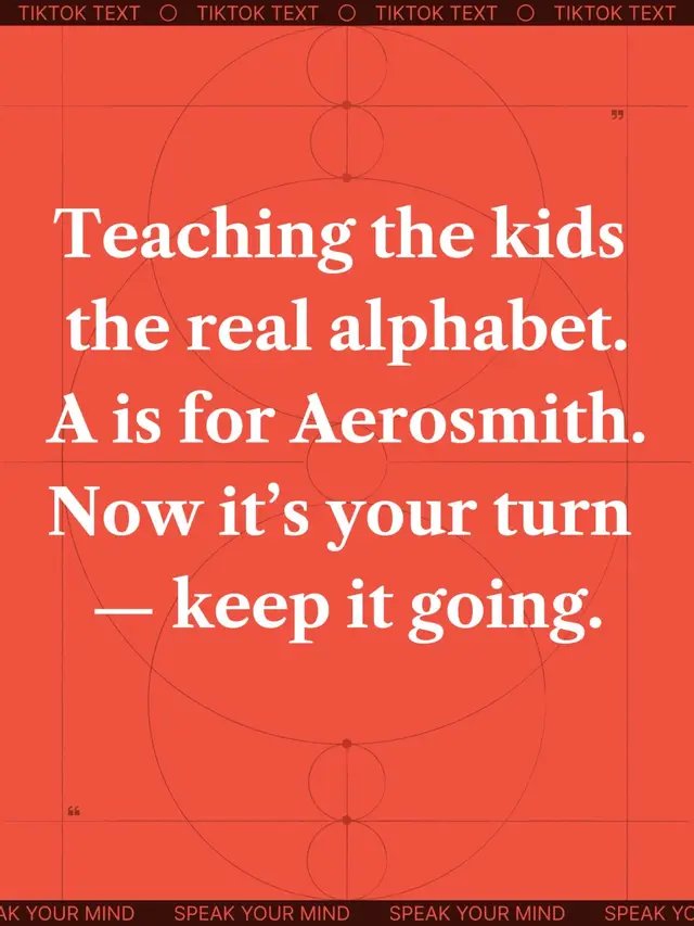 Teaching the kids the real alphabet. A is for Aerosmith. Now it’s your turn — keep it going. (And no, ‘B’ is NOT for Beyoncé. We’re talking ROCK here, sinners.) #RKBDLife #ChaosArmy #RockAlphabet #RockAndRebellion #ExistLoudly   