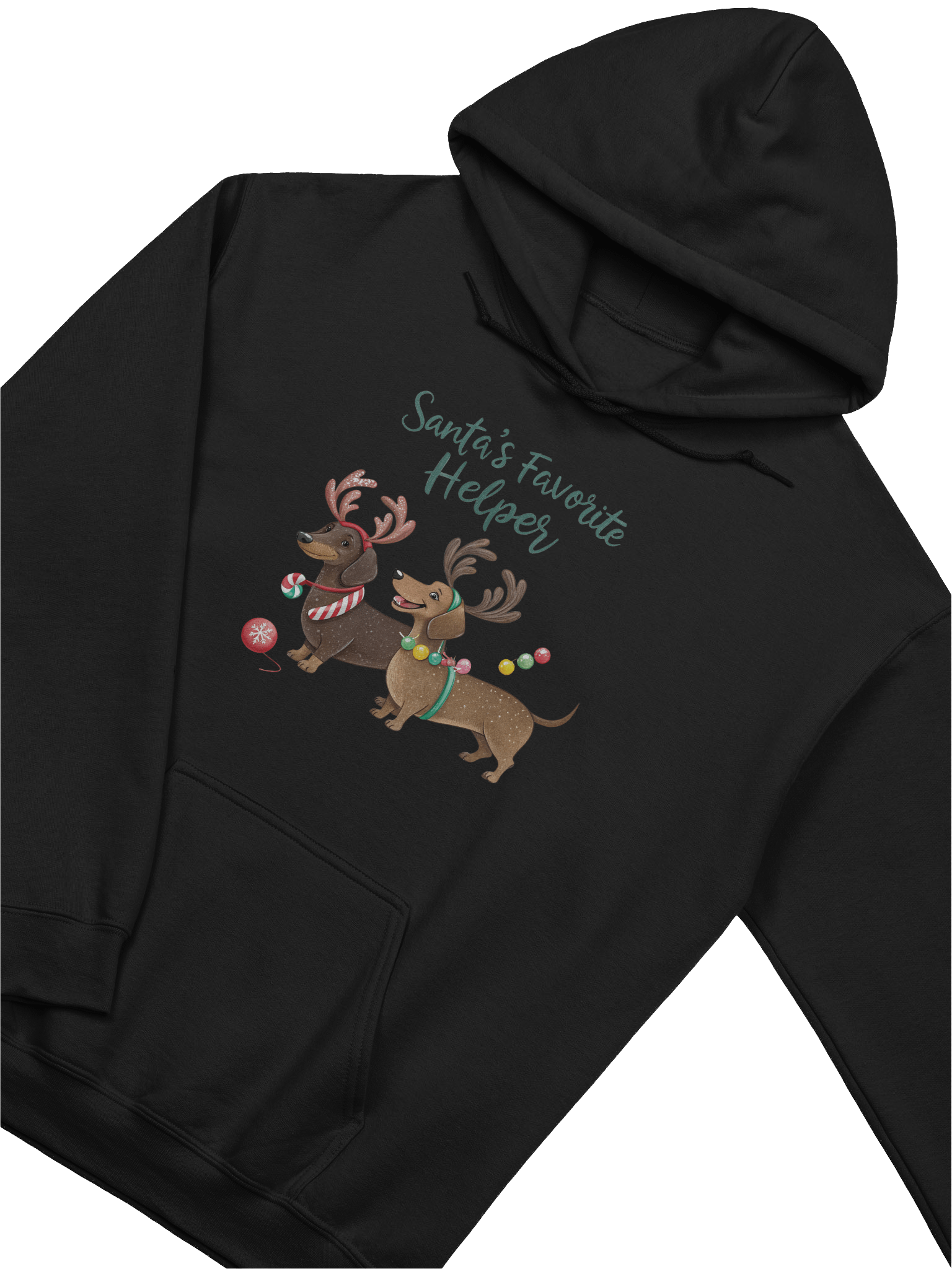 Santa’s Favorite Helper Dachshund Hoodie – Cute Holiday Dog Lover Gift product image (2)