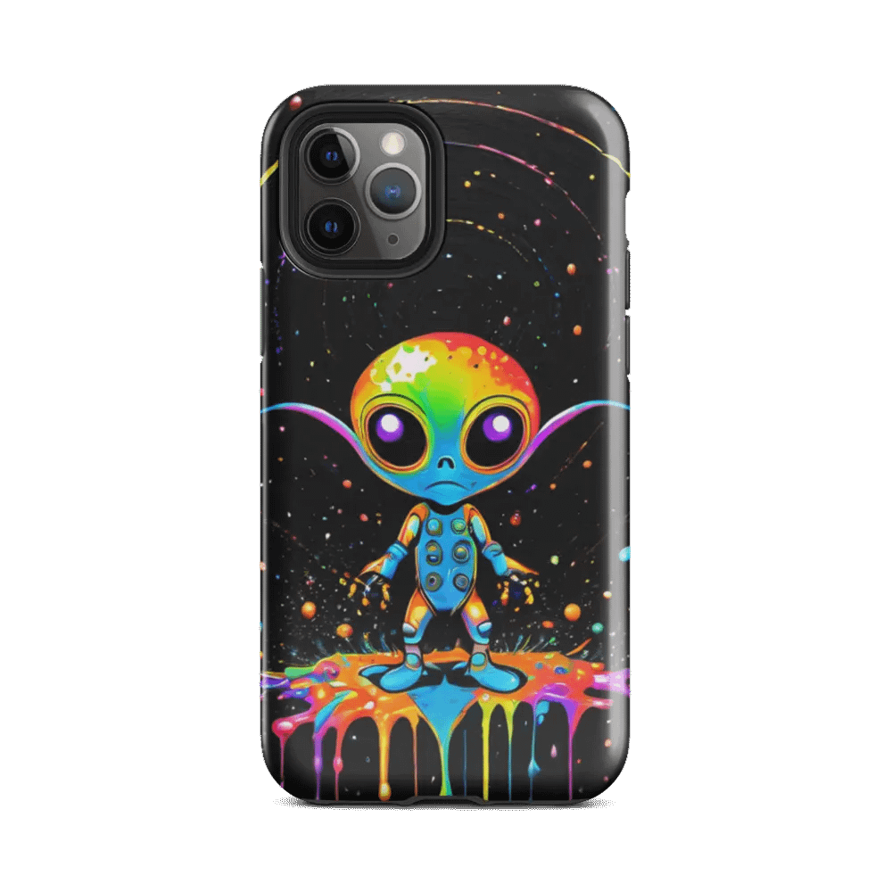 Tough Phone Case for iPhone® - Colorful Paint Splash Alien Dude product image (2)