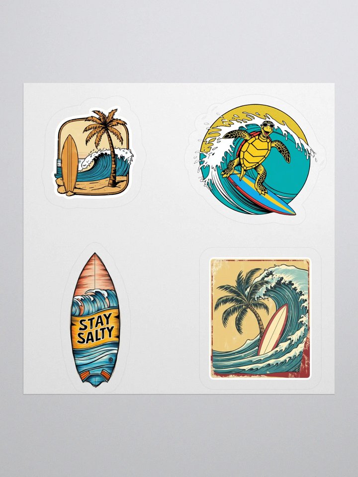 Vintage Beach Vibes Kiss Cut Stickers Set product image (2)