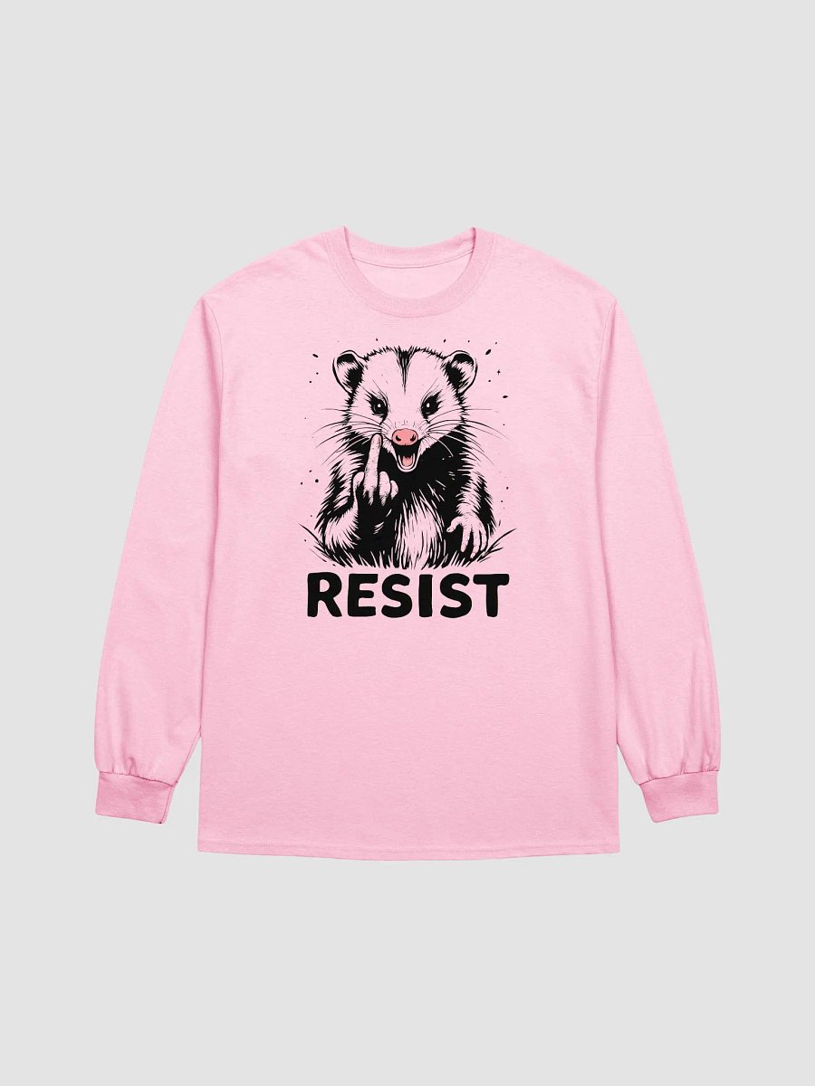 Resist Fight Fascism Angry Opossum Middle Finger Anti Trump Anti Maga Anti Musk Long Sleeve T Shirt product image (2)
