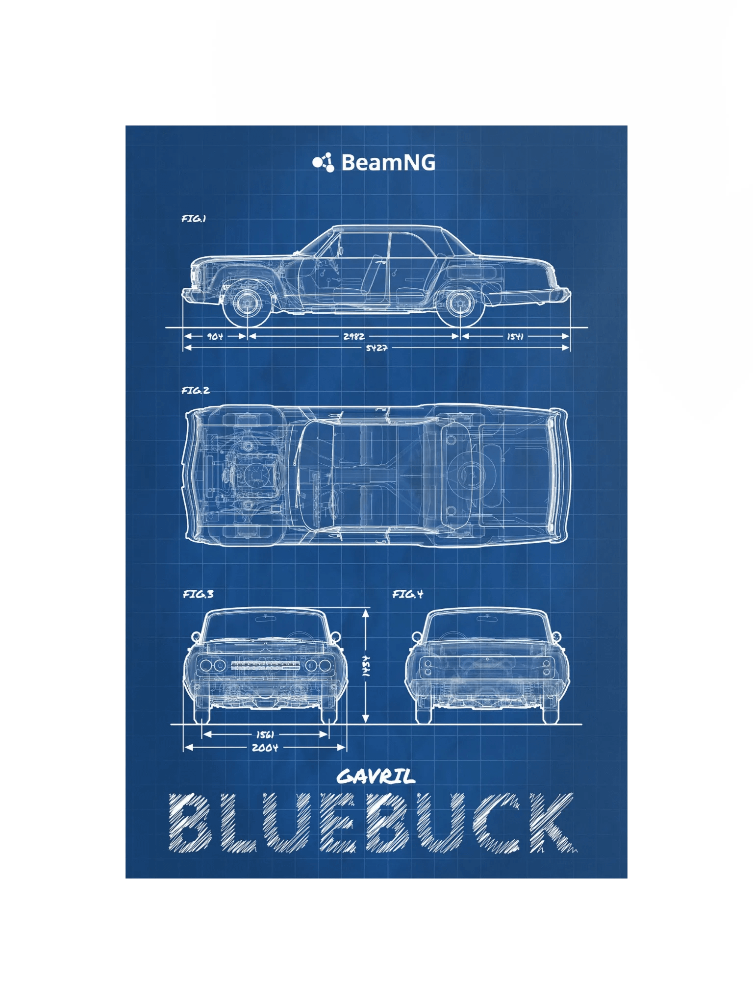Gavril Bluebuck Blueprint Poster product image (2)