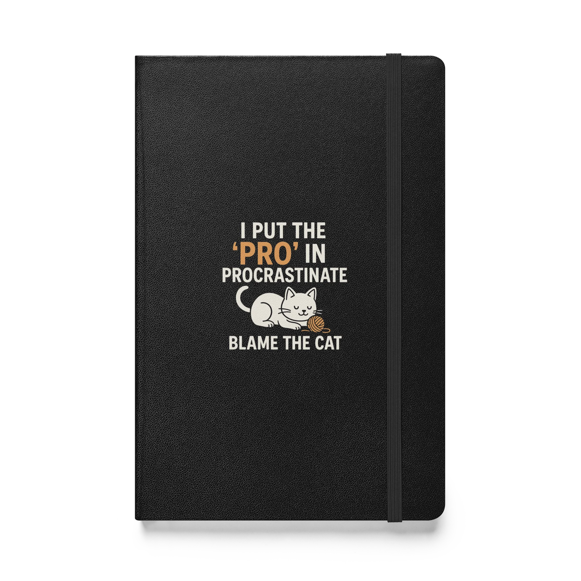 No Procrastination Cat Hardcover Notebook product image (1)