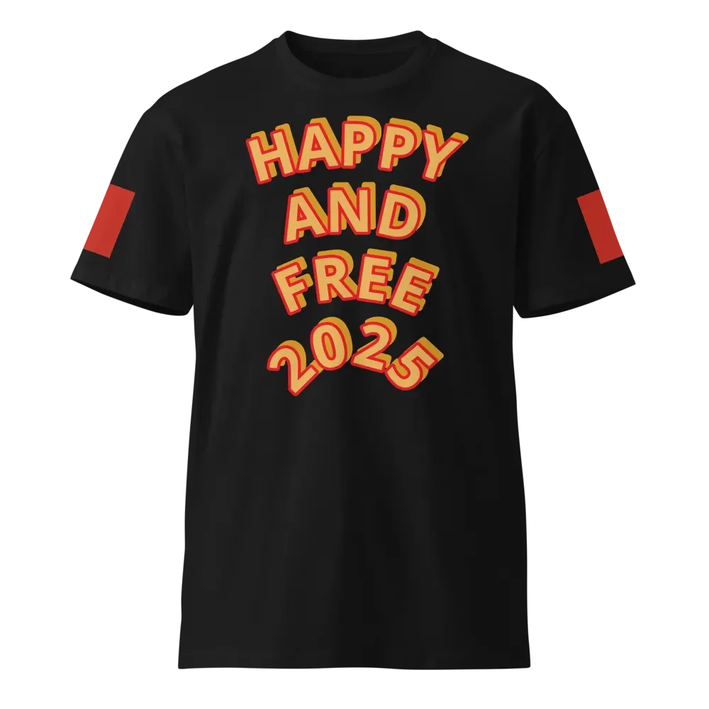 Happy and Free 2025 Unisex T-Shirt product image (1)