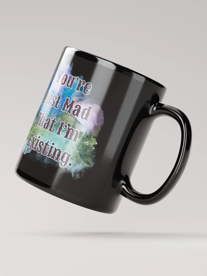 I'm Existing Black Glossy Mug product image (2)