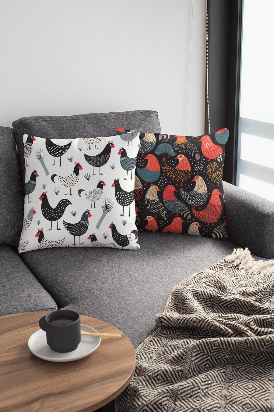 Dashed Chicken Pillow - Duo Design product image (1)