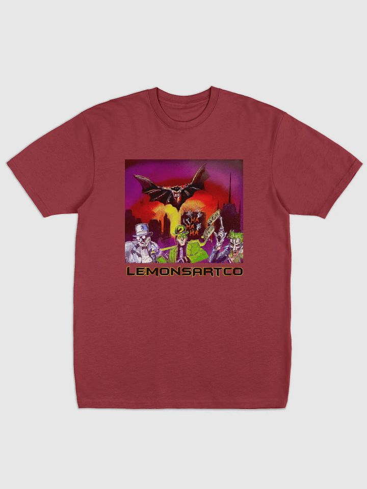 Bat Guy vs Bad Guys Over City Comic Tee product image (4)