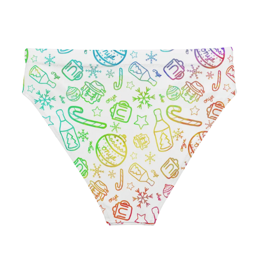 Limited Edition Christmas Rainbow High Waist Bikini Bottom product image (2)