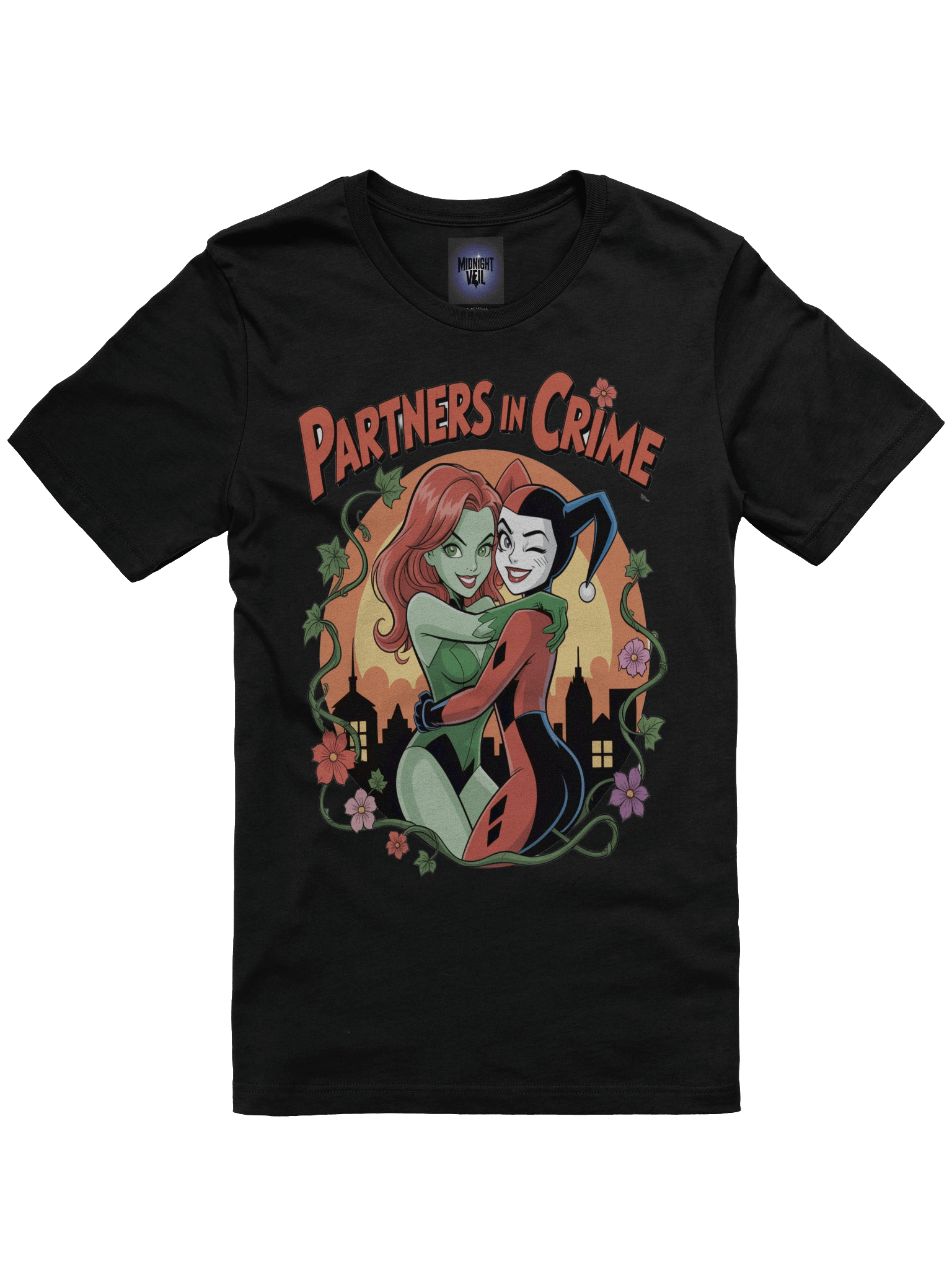Vinebound Vixens: Harley Quinn & Poison Ivy Partners in Crime T-Shirt product image (3)