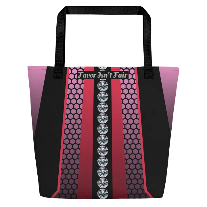 Purple/Black Geometric with Diamonds BBG Tote Bag with Pocket product image (2)