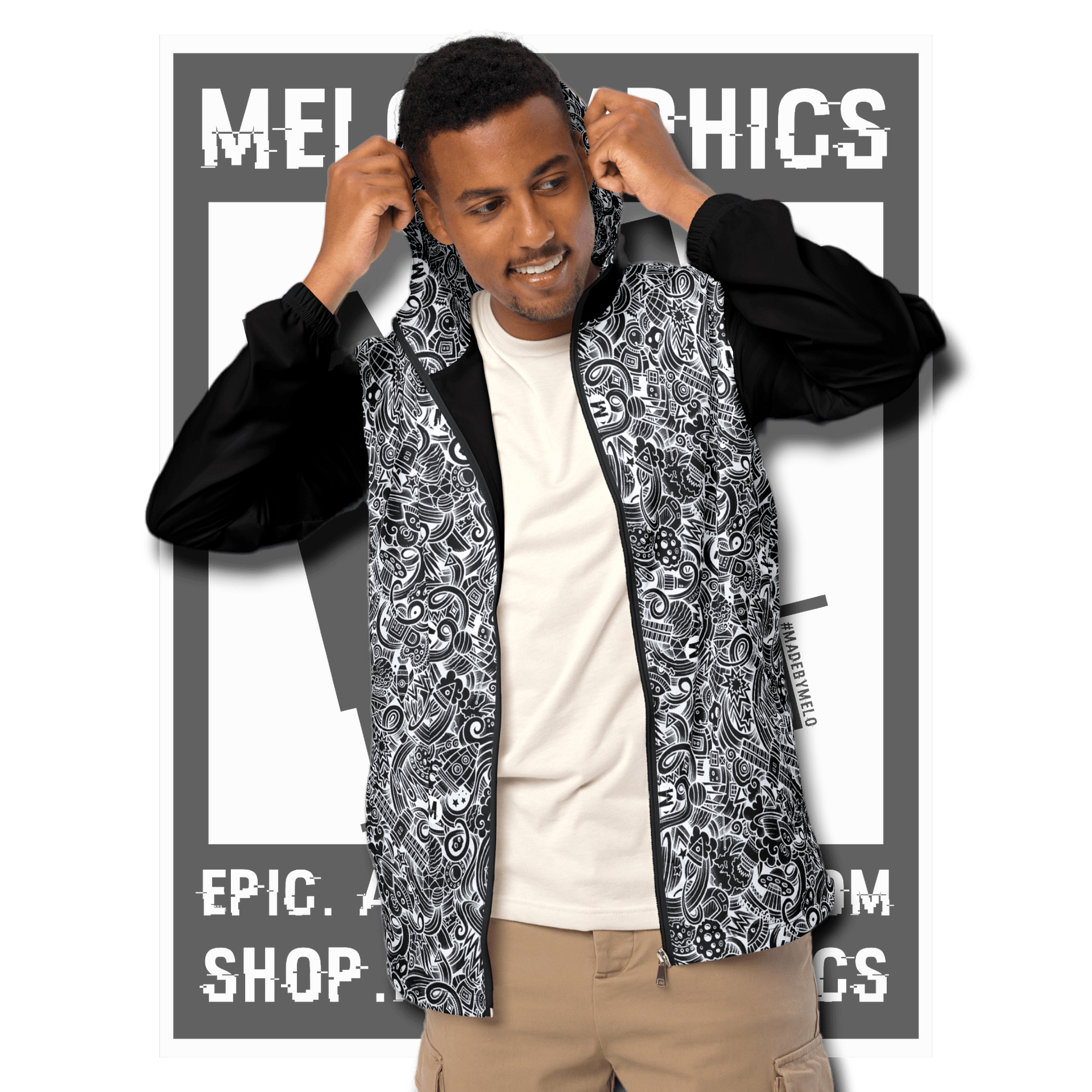 Dark Space Scribble - Ultimate Windbreaker Jacket | #MadeByMELO product image (9)