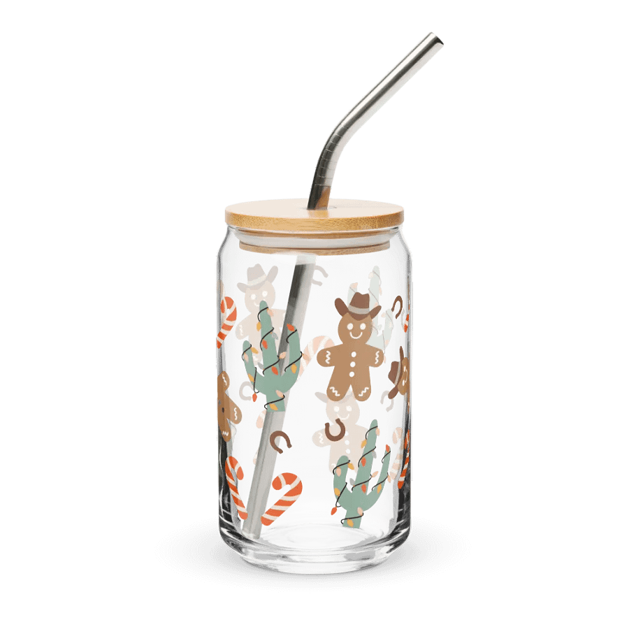 Gingerbread Man Howdy Can-Shaped Glass (16oz) product image (2)