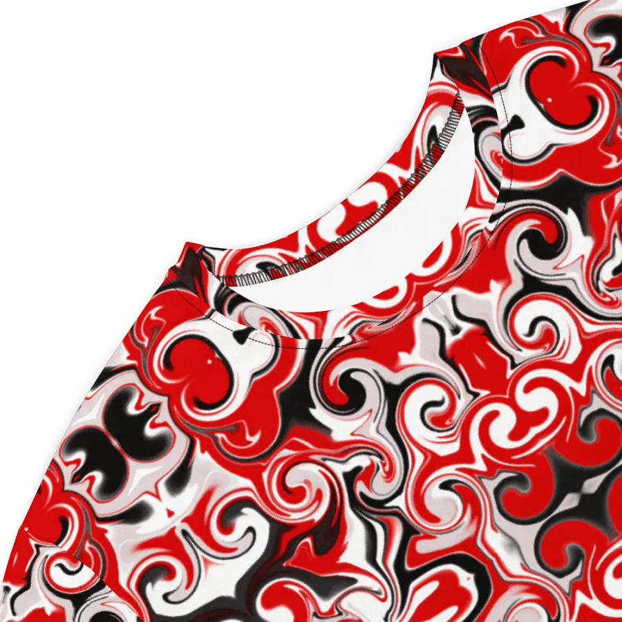 Red Abstract Swirls T-Shirt Dress product image (6)