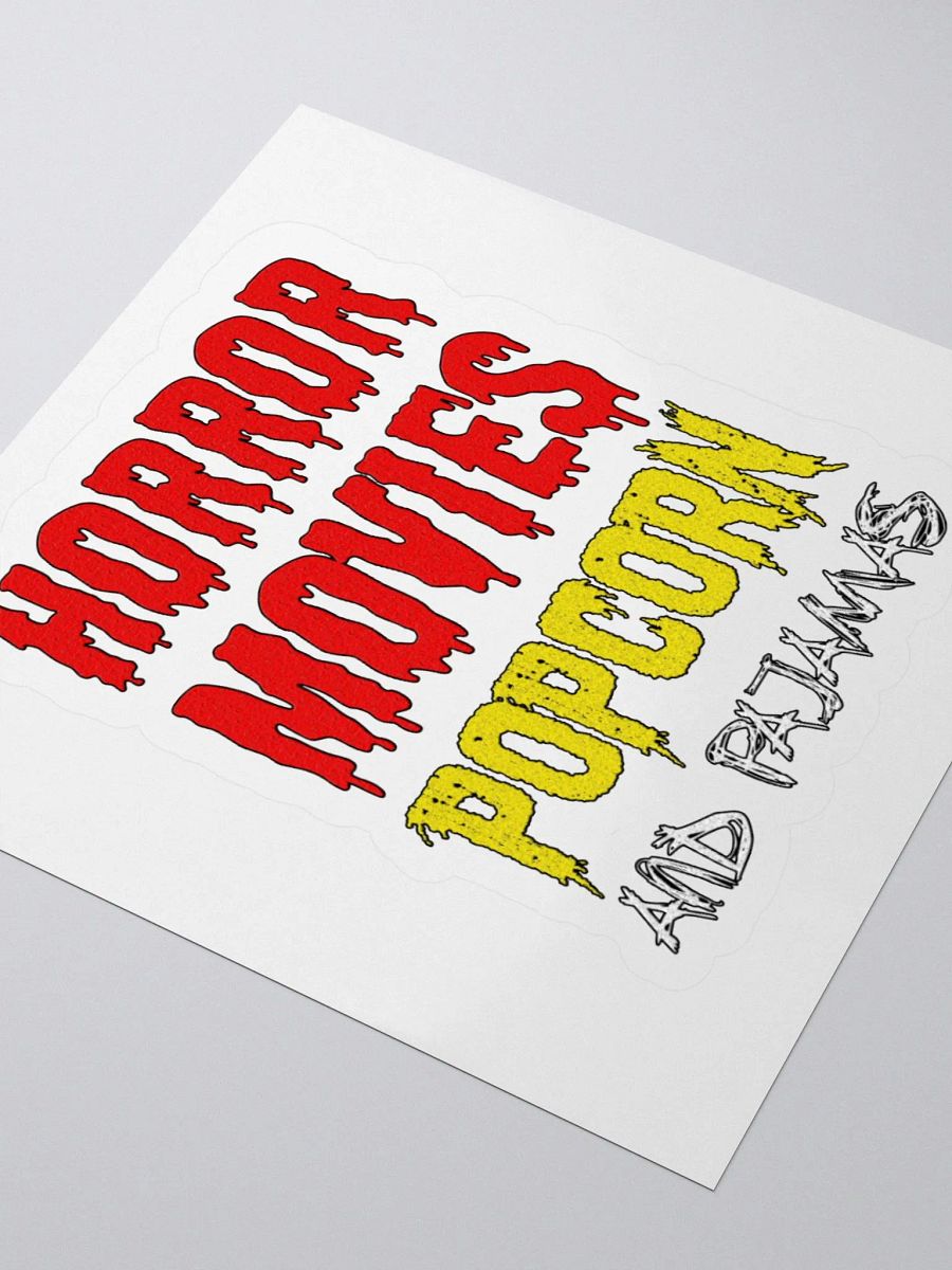 Horror Movies Popcorn And Pajamas Sticker product image (3)