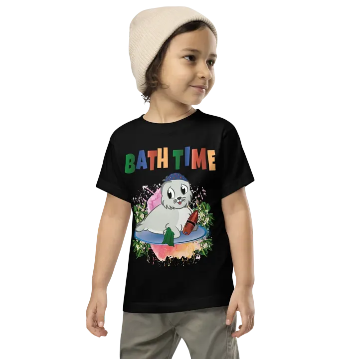 Bath Time Funny Colorful Bella +Canvas Toddler T-Shirt – Fun Gift for Kids product image (2)