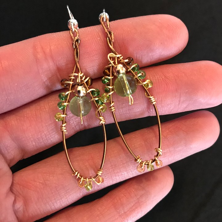 Forest Green Bronze Drop Earrings product image (1)
